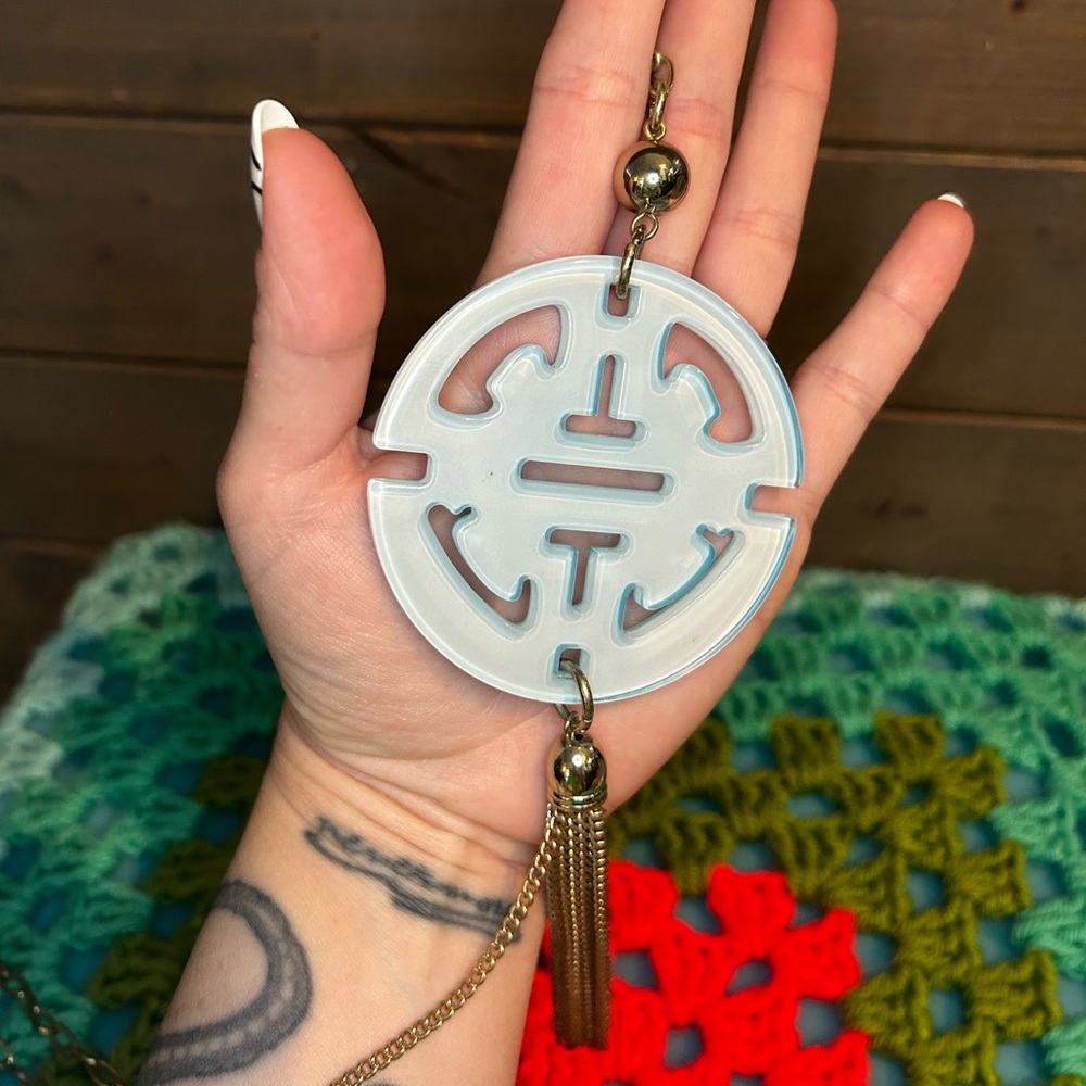 3/$10 Zenzii Blue Pendant Tassel Necklace - Picture 3 of 6